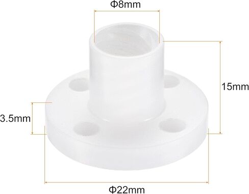 Uxcell T8 POM الرصاص المسمار شبه منحرف الجوز 2 مم الملعب 8 مم الرصاص للطابعة ثلاثية الأبعاد أسود 6 قطع in Kuwait