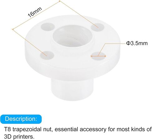 Uxcell T8 POM الرصاص المسمار شبه منحرف الجوز 2 مم الملعب 8 مم الرصاص للطابعة ثلاثية الأبعاد أسود 6 قطع in Kuwait