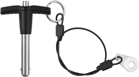 T Handle Quick Release Pin 3/8 Inch Diameter ,Stainless Steel Ball Locking Pin with Push Button Lanyard Cable Usable Length 3.94"(9.5*100mm) in Saudi Arabia