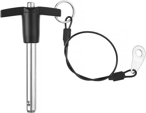 T Handle Quick Release Pin 3/8 Inch Diameter ,Stainless Steel Ball Locking Pin with Push Button Lanyard Cable Usable Length 3.94"(9.5*100mm) in Saudi Arabia