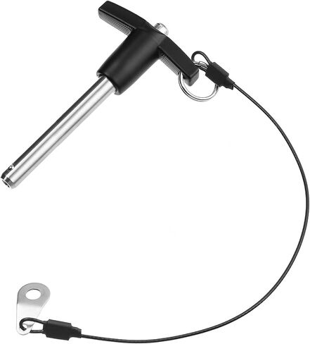 T Handle Quick Release Pin 3/8 Inch Diameter ,Stainless Steel Ball Locking Pin with Push Button Lanyard Cable Usable Length 3.94"(9.5*100mm) in Saudi Arabia