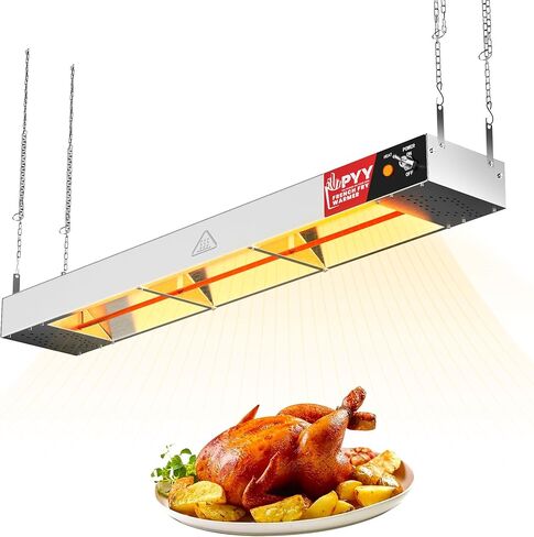 PYY Food Heat Lamp Strip - 36" Hanging Commercial Food Heating Warmer 500W/110V Stainless Steel Electric Strip Heater Warming Lights for French Fries Fried Food Service Cafeteria Restaurant Kitchen in Kuwait