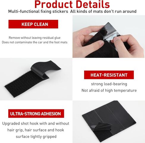 30 Pairs 1.3x3.2 Inch Hook and Loop Strips, Strong Back Adhesive Heavy Duty Double-Sided Interlocking Mounting Tape for Wall Hanging, Fabric, Sofa Couch Cushions, Rug(Black) in Saudi Arabia