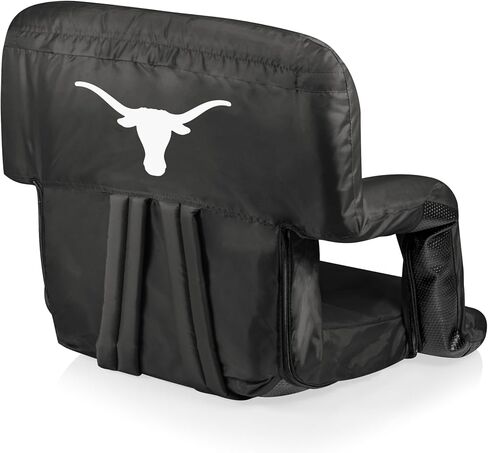 مقعد استاد PICNIC TIME NCAA Texas Longhorns Ventura مع دعم خلفي، مقعد مبيض، كرسي أرضية الشاطئ، (أسود) in Saudi Arabia