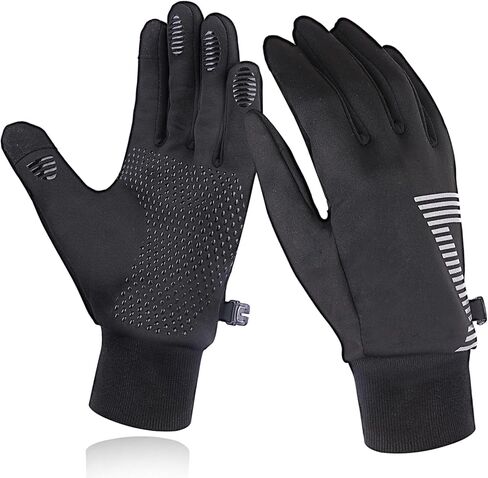 قفازات شتوية مبطنة تعمل باللمس قفازات رياضية دافئة ضد الرياح مضادة للانزلاق لركوب الدراجات والجري والمشي لمسافات طويلة والجري والتزلج - متوسط in Kuwait