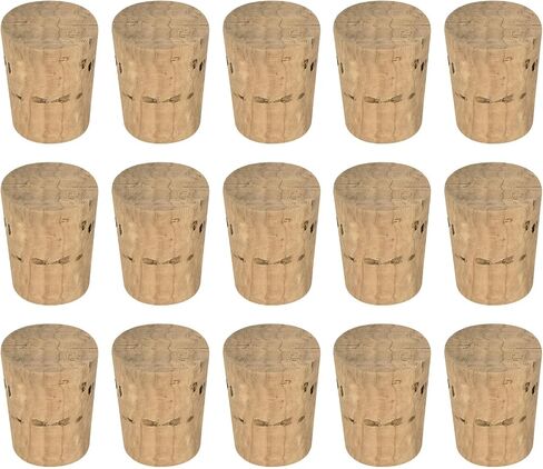 MECCANIXITY Tapered Cork, 20.6x15.9x25.4mm Natural Wooden Leakproof Soft Cork Stoppers for Wine Beer Bottle Crafts Corks Plug Replacement Laboratory Supplies, Dark Wood Color, Pack of 15 in Saudi Arabia