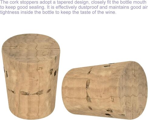 MECCANIXITY Tapered Cork, 20.6x15.9x25.4mm Natural Wooden Leakproof Soft Cork Stoppers for Wine Beer Bottle Crafts Corks Plug Replacement Laboratory Supplies, Dark Wood Color, Pack of 15 in Saudi Arabia