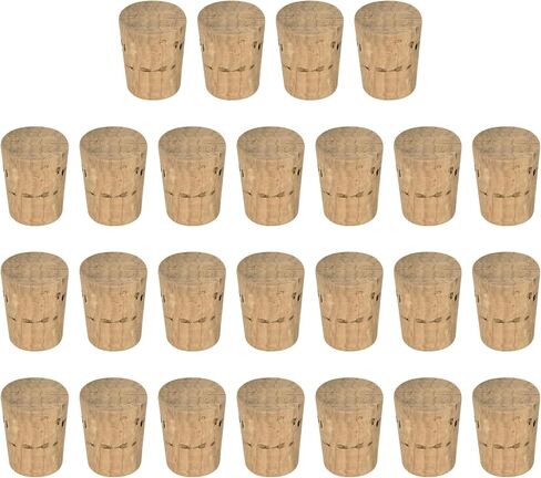 MECCANIXITY Tapered Cork, 20.6x15.9x25.4mm Natural Wooden Leakproof Soft Cork Stoppers for Wine Beer Bottle Crafts Corks Plug Replacement Laboratory Supplies, Dark Wood Color, Pack of 15 in Saudi Arabia