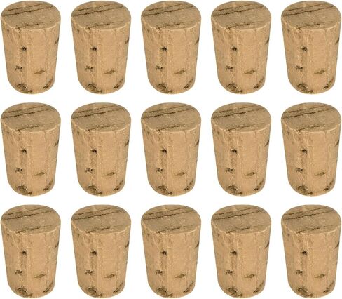 MECCANIXITY Tapered Cork, 12.7x9.5x17.5mm Natural Wooden Leakproof Soft Cork Stoppers for Wine Beer Bottle Crafts Corks Plug Replacement Laboratory Supplies, Dark Wood Color, Pack of 15 in Saudi Arabia