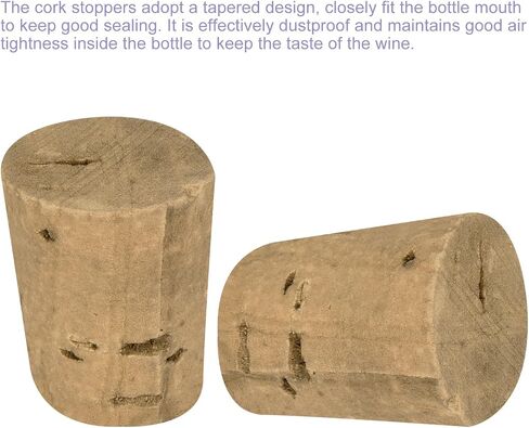MECCANIXITY Tapered Cork, 19x14.7x23.8mm Natural Wooden Leakproof Soft Cork Stoppers for Wine Beer Bottle Crafts Corks Plug Replacement Laboratory Supplies, Dark Wood Color, Pack of 15 in Saudi Arabia