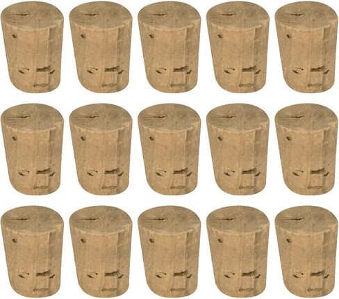 MECCANIXITY Tapered Cork, 19x14.7x23.8mm Natural Wooden Leakproof Soft Cork Stoppers for Wine Beer Bottle Crafts Corks Plug Replacement Laboratory Supplies, Dark Wood Color, Pack of 15 in Saudi Arabia