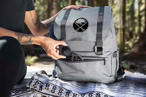 PICNIC TIME NHL Buffalo Sabres OTG Traverse Backpack Cooler, Soft Cooler Backpack, Hiking Backpack, (Heathered Gray) in Saudi Arabia