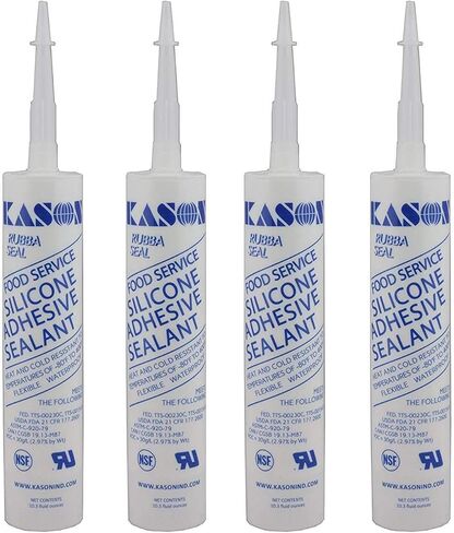 Kason 3700 Series Rubbaseal Silicone Sealant, Pack of 4, Aluminum 10.3 oz. Tubes, 63700000003 in Saudi Arabia