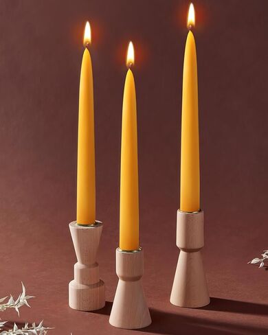 Beeswax Taper Candles 12 Pack Taper Candles Bulk 8-9 Hours Beeswax Candles Taper 8 inches 100% Pure Beeswax Candles-Smokeless and Dripless Taper Candles for Wedding, Dinner Parties（12 Pack ） in Saudi Arabia