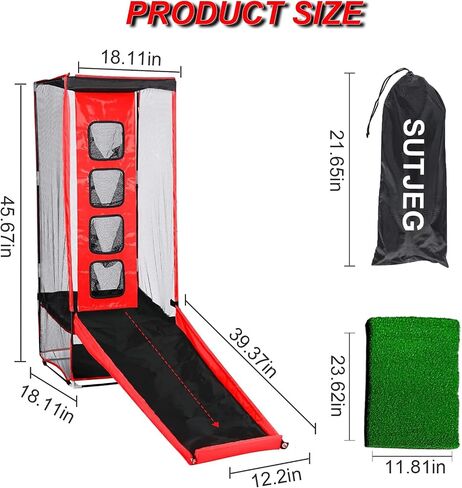 Golf Practice Chipping Net, Golf Hitting Training Golf Practice Net Indoor Backyard Home Chipping - 1 Golf Mat -5 Golf Balls - 1 Golf Tees- Golf Beginner Men Kids Indoor Outdoor Sports. in Saudi Arabia