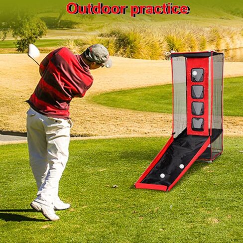 Golf Practice Chipping Net, Golf Hitting Training Golf Practice Net Indoor Backyard Home Chipping - 1 Golf Mat -5 Golf Balls - 1 Golf Tees- Golf Beginner Men Kids Indoor Outdoor Sports. in Saudi Arabia