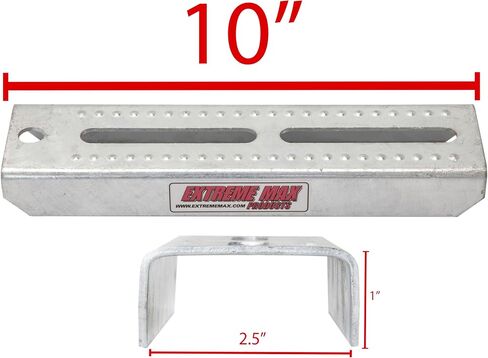 Extreme Max 3006.7047 10" Galvanized Swivel-Top Bunk Bracket with Hardware for 3" x 3" Trailer - 2-Pack in Saudi Arabia