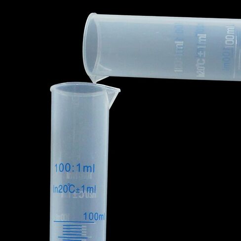 2 Pcs Plastic Graduated Cylinder 100 ml Transparent Measuring Cylinder with PP Material Hexagonal Base for Science & Projects in Saudi Arabia