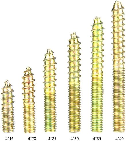 110pcs M4 Dowel Screw Double Ended Threaded Bolts Woodworking Furniture Connector Hanger Bolt 416/20/25/30/35/40mm in Saudi Arabia