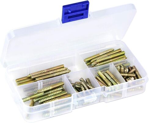 110pcs M4 Dowel Screw Double Ended Threaded Bolts Woodworking Furniture Connector Hanger Bolt 416/20/25/30/35/40mm in Saudi Arabia