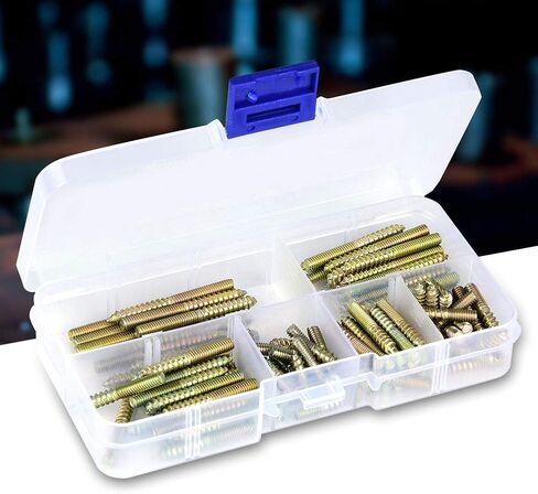 110pcs M4 Dowel Screw Double Ended Threaded Bolts Woodworking Furniture Connector Hanger Bolt 416/20/25/30/35/40mm in Saudi Arabia