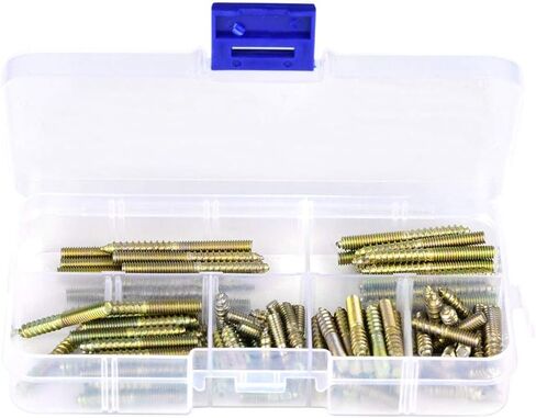 110pcs M4 Dowel Screw Double Ended Threaded Bolts Woodworking Furniture Connector Hanger Bolt 416/20/25/30/35/40mm in Saudi Arabia