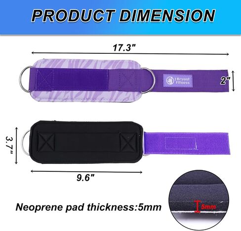 J Bryant 1pair Adjustable Fitness Ankle Straps Neoprene Padded Straps D-Ring for Cable Machine for Glute Workouts Exercises in Saudi Arabia