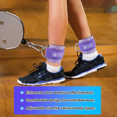 J Bryant 1pair Adjustable Fitness Ankle Straps Neoprene Padded Straps D-Ring for Cable Machine for Glute Workouts Exercises in Saudi Arabia