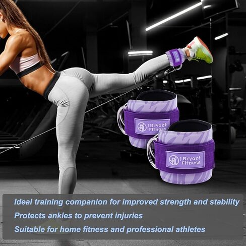 J Bryant 1pair Adjustable Fitness Ankle Straps Neoprene Padded Straps D-Ring for Cable Machine for Glute Workouts Exercises in Saudi Arabia
