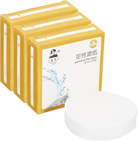 PATIKIL 300Pcs 12.5cm Qualitative Filter Paper Circles, Fast Speed Round Laboratory Filter Paper Chemical Industrial Oil Testing Funnel Filter Paper in Kuwait