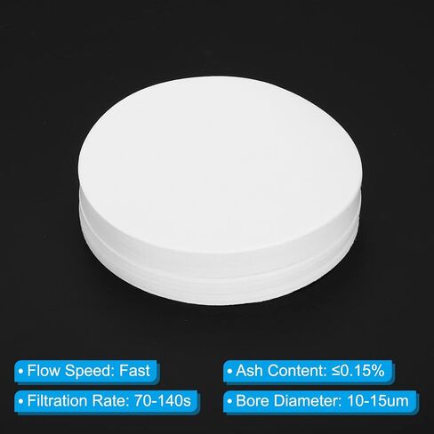 PATIKIL 300Pcs 12.5cm Qualitative Filter Paper Circles, Fast Speed Round Laboratory Filter Paper Chemical Industrial Oil Testing Funnel Filter Paper in Kuwait