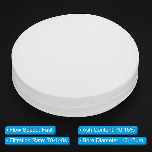 PATIKIL 300Pcs 12.5cm Qualitative Filter Paper Circles, Fast Speed Round Laboratory Filter Paper Chemical Industrial Oil Testing Funnel Filter Paper in Kuwait