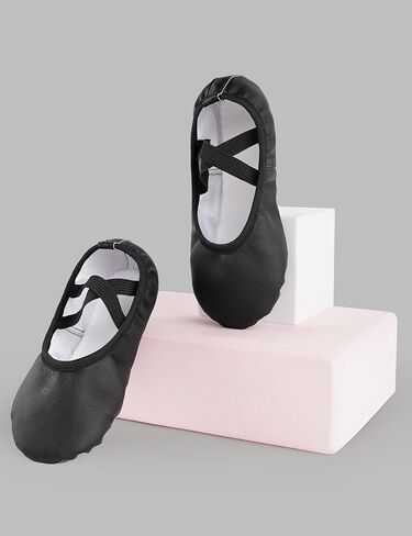 أحذية رقص للفتيات أحذية الباليه المسطحة ونعال الباليه مع أربطة مرنة in Kuwait