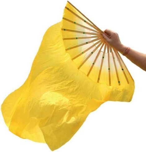 Snadulor 1.5M Hand Made Belly Dance Dancing Silk Bamboo Long Fans Veils for Party Stage Performance in Saudi Arabia