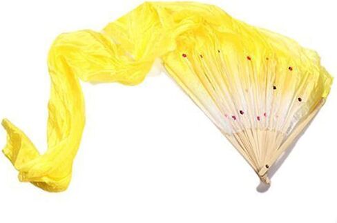 Snadulor 1.5M Hand Made Belly Dance Dancing Silk Bamboo Long Fans Veils for Party Stage Performance in Saudi Arabia