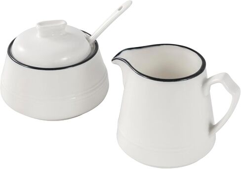 250ml/8.45oz Ceramic Milk Frothing Pitchers and Sugar Bowl with Spoon Set of 3 Breakfast Tea and Coffee Service, Elegant Porcelain Creamer Drip-Free Spout, Microwave and Dishwasher Safe in Saudi Arabia