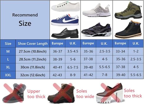 Waterproof Shoe Covers, Reusable Foldable Slip Proof Bottom Overshoes with Zipper, Keep Shoes Dry for Cycling Fishing Walking in Rain Snow and Mud in Kuwait