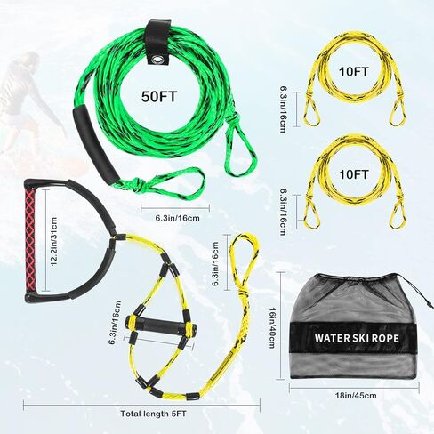 حبل سحب للتزلج على الماء من واكيبورد للرياضات المائية للقوارب مع مقبض إيفا in Kuwait