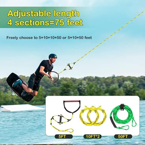 حبل سحب للتزلج على الماء من واكيبورد للرياضات المائية للقوارب مع مقبض إيفا in Kuwait