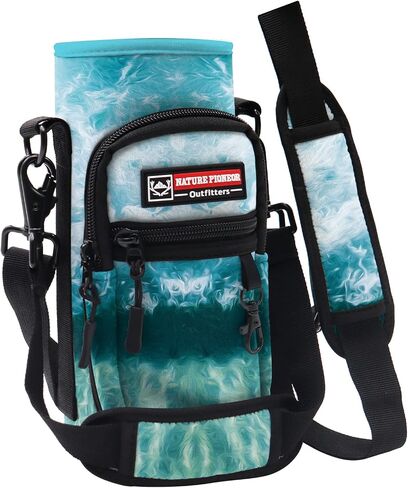 NATURE PIONEOR Water Bottle Carrier with Strap - 25/32/40OZ Neoprene Water Bottle Sling Bag Sleeve Case with 2 Pockets in Saudi Arabia