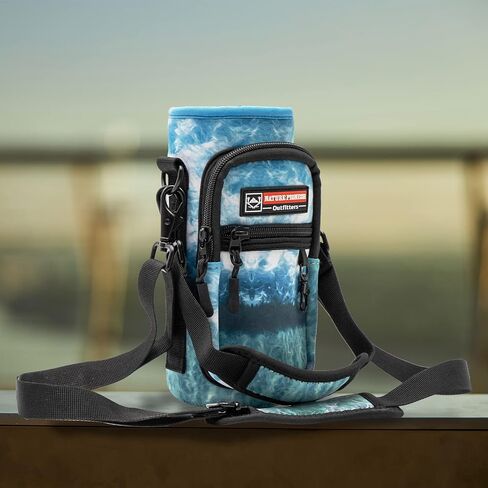 NATURE PIONEOR Water Bottle Carrier with Strap - 25/32/40OZ Neoprene Water Bottle Sling Bag Sleeve Case with 2 Pockets in Saudi Arabia