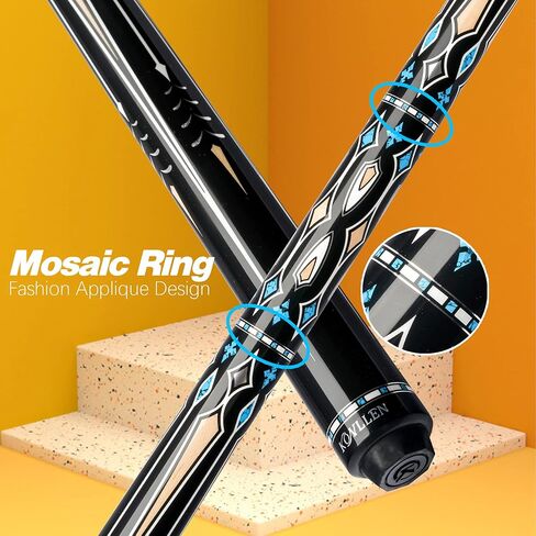 KONLLEN 3 Cushion Carom Cue Carbon Fiber Stick Technology Billiard Cue (Silver Ring Inlay,Carbon Fiber Shaft,142cm, 12mm 3c-Plus Tip, Radial Pin Joint, Adjustable Weight) in Saudi Arabia