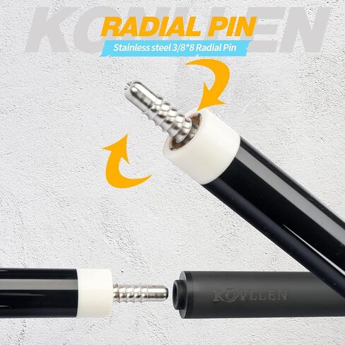 KONLLEN 3 Cushion Carom Cue Carbon Fiber Stick Technology Billiard Cue (Silver Ring Inlay,Carbon Fiber Shaft,142cm, 12mm 3c-Plus Tip, Radial Pin Joint, Adjustable Weight) in Saudi Arabia