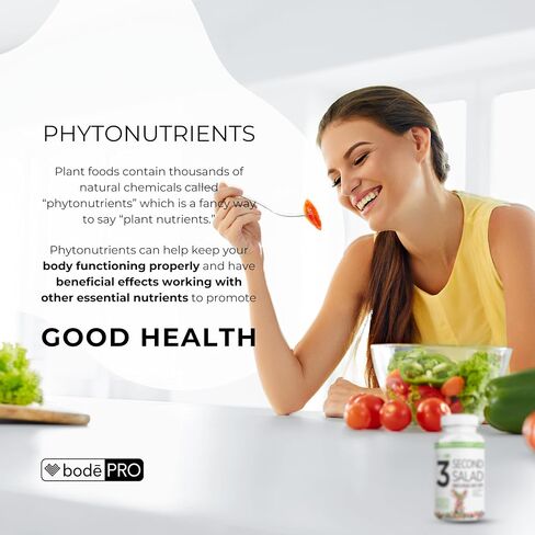 Bode Pro 3 Second Salad | Phytonutrient Rich Fruit and Veggie Supplement, Antioxidant and Digestive Enzyme Formula | Non-GMO Veggie Capsules | 90 Count in Saudi Arabia
