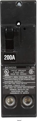 قاطع الدائرة Siemens QN2200H 200A مزدوج القطب 120/240 فولت 22 كيلو نوع QNH in Saudi Arabia