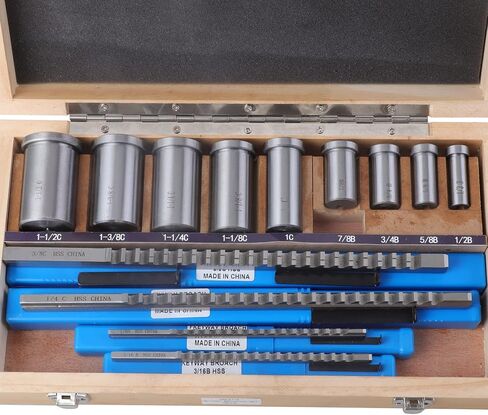 Keyway Broach Set HSS Keyway Cutting Tool for Lathe Inch Size Broaches Set (18pcs) in Saudi Arabia
