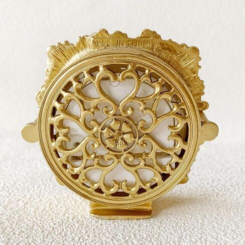 Vintage Mini Analog Table Clock, Silent Small Table Clock with Faux Pearls, Metal Body and Battery Operated Non-Ticking Clock Core for Shelf, Bedroom, Bedside, Gift Clock in Saudi Arabia