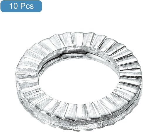uxcell Wedge Locking Washers for M8 Bolts, 10pcs 304 Stainless Steel Washers Vibration Resistant Safety Washers in Saudi Arabia