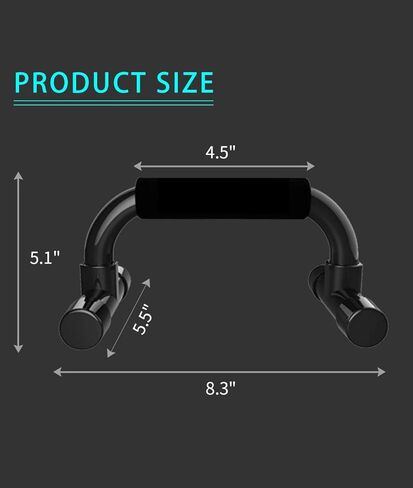 قضبان الدفع من جيم بوينت - مقبض تمرين رياضي منزلي مع قبضة إسفنجية مبطنة وهيكل قوي غير قابل للانزلاق - رائع لتمارين القوة - قضبان الدفع للرجال والنساء in Kuwait