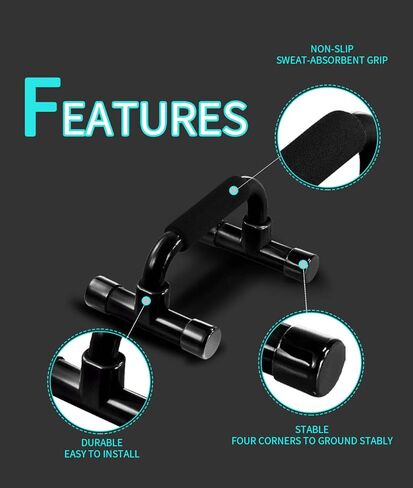 قضبان الدفع من جيم بوينت - مقبض تمرين رياضي منزلي مع قبضة إسفنجية مبطنة وهيكل قوي غير قابل للانزلاق - رائع لتمارين القوة - قضبان الدفع للرجال والنساء in Kuwait